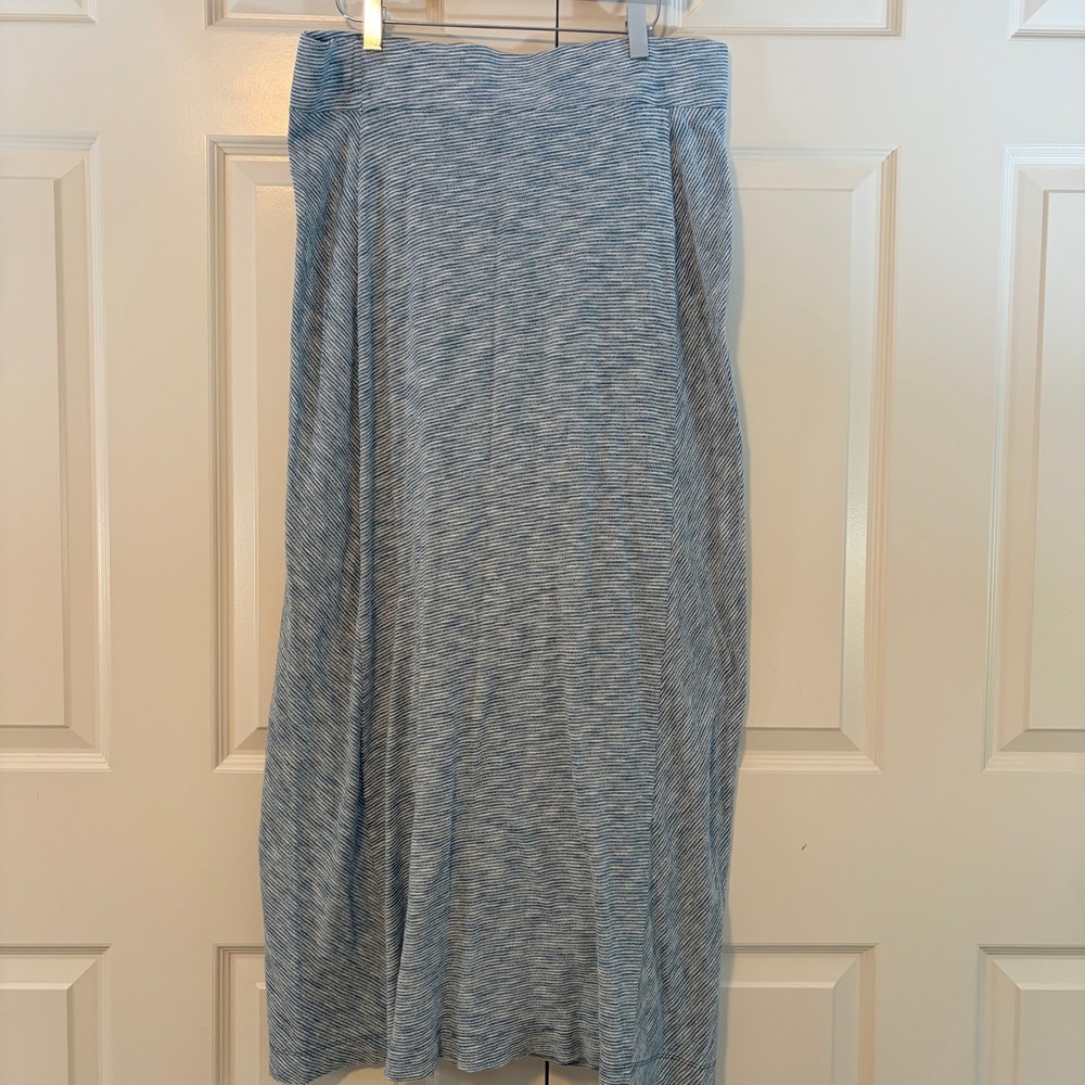 Loft Lou & Grey Maxi Length Skirt Blue and White Stripe Womens Medium